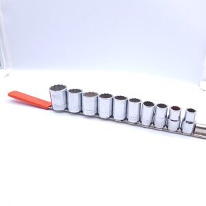VTG 10 Pc Craftsman 1/2" Drive SAE 12 Pt Socket Set V VV Series 7/16" - 15/16"